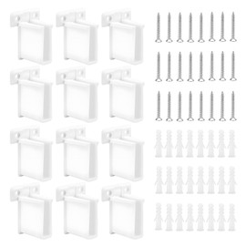 12 Pack Wire Shelf End Bracket, Closet Shelf Brackets Wire Shelf Support Bracket, Rubbermaid Wire Shelving with Screws Expansion Anchors (12, White)