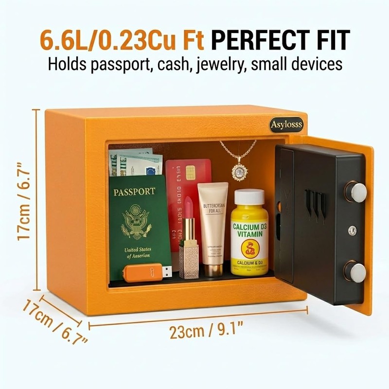 Mini Safe Box, Small Money Safe with Digital Keypad &