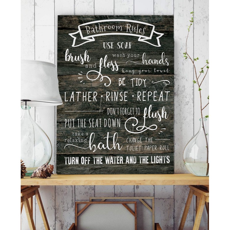 Wexford Home Bathroom Rules Gallery Wrapped Wall Art