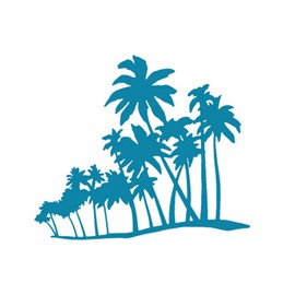 Palm Tree Wall Decals Stickers, Blue, 72"