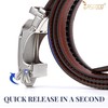 JASGOOD Mens Belt Ratchet Leather Belt Automatic Slide Belt for