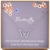 Pabenlily Butterfly Necklace for Women and Girls, 925 Sterling Silver