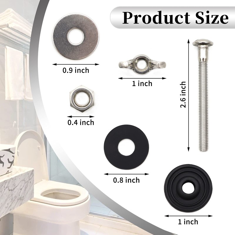 Universal Toilet Tank to Bowl Bolts Kit, Heavy Duty Toilet