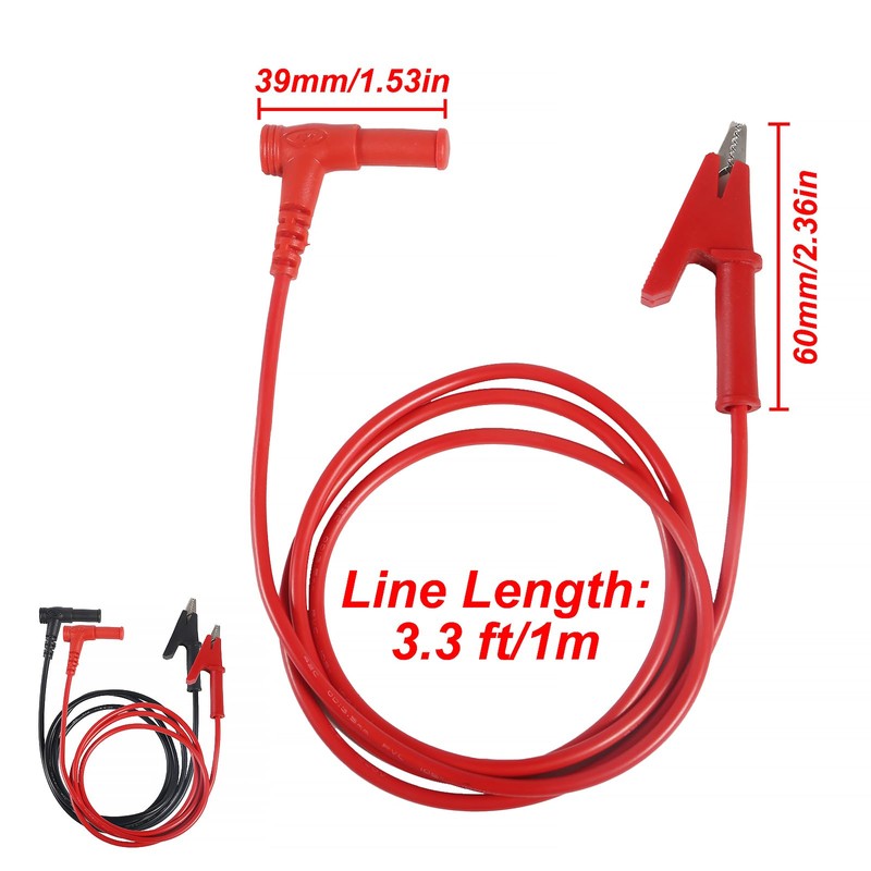 DIANN 4pcs Multimeter Test Leads Banana Plug Right Angle to