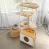 Heemab Corner Cat Tower with Scratching Post and Multi-Level Platforms,