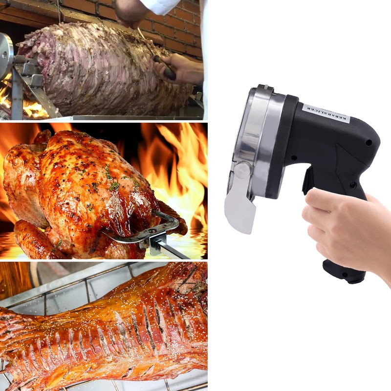 Electric Auto Shawarma Gyro Doner Kebab Slicer Cutter 2 Blades