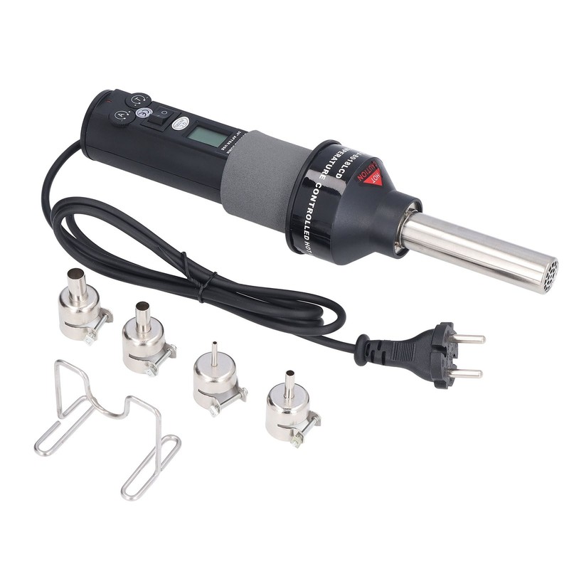 6Pcs Hot Air Gun LCD Digital Display Adjustable Portable Heating