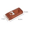 Leather Cigar Case Three-Finger Portable Cigar Humidor Cowhide Material Leather