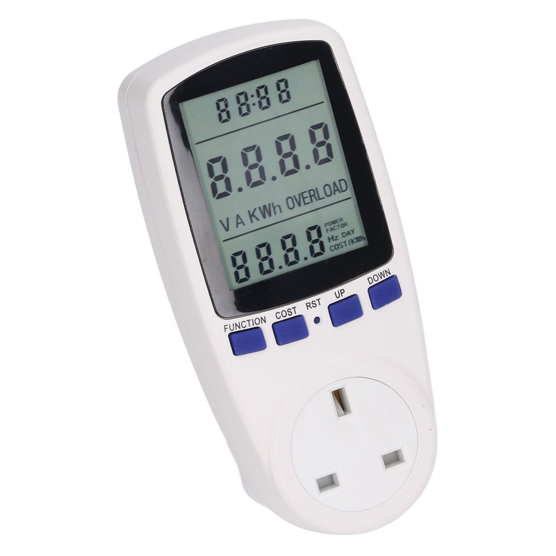 Power Meter Plug with Battery LCD 7 Display Modes Electricity