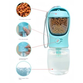 Genérico Botella de Agua 2 en 1 para Perros - Hidratación y Alimentación en Movimiento, Suministro para Caminatas y Salidas.