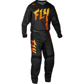 Fly Racing F-16 Black/Yellow/Orange Youth Moto Gear Set - Pant and Jersey Combo
