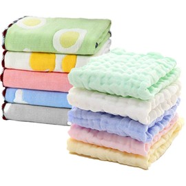 Muslin Baby Washcloths, Organic Muslin Cotton Face Towels, Natural Cotton Wipes for Newborn Sensitive Skin, Soft Bath Washcloths for Boys or Girls, 10 Pack, Christmas Gift