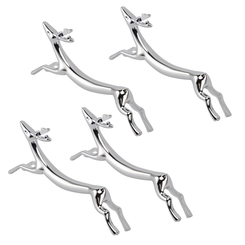 4PCS Cutlery Rest Silver Chopstick Stand Electroplated Polished Zinc Alloy