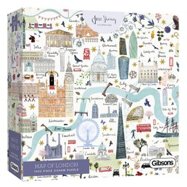 Map of London | 1000 Piece Jigsaw Puzzle | London Landmarks Puzzle | Sustainable Jigsaw Puzzle for Adults | Premium 100% Recycled Board | Great Gift for Adults | Gibsons Games
