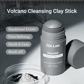 Mascarilla en Barra de Arcilla Volcánica con Caolín y Carbón, Limpieza Profunda de Poros, Control de Grasa, Elimina Puntos Negros con Ectoína y Aloe Vera, Apto para Piel Sensible, Diseño de Viaje 45g