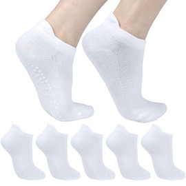 Smlper 5 Pairs Yoga Socks 4-8 for Women Non Slip,Pilates Grip Socks for Ballet, Dance, Running, Fitness