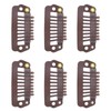 50pcs 8 Tips 8 Teeth Snap Comb Wig Clips Stainless