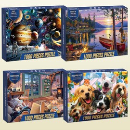 Ledeak 1000 Piece Jigsaw Puzzles for Adults, Impossible Adult Jigsaw Puzzle, Difficult Jigsaw Puzzles for Adults, Challenging Puzzles Educational Games, Home Decoration Puzzle (Sunset by the Lake)