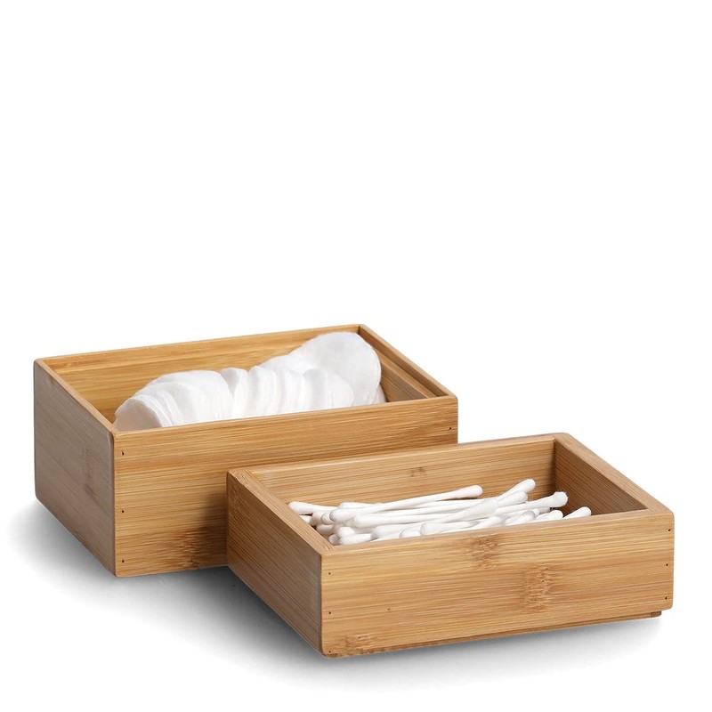 Zeller 13318 Organiser Box Set of 2 Bamboo Approx. 14.5