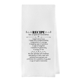 Geqtt Grandma Gift Dish Towels - Grandma Gifts from Grandchildren Kitchen Towels, Grandma Gifts Hand Towels, Grandma Gifts Tea Towels, Grandma Gifts from Granddaughter Grandson (16×24 Inches)