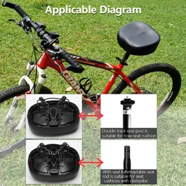 Noseless Bike Seat Cushion,Electric Bike Seat for Man Confort,Confortable Oversized Wide Bicycle Seat for Peloton, Exercise or Road Bikes,Nose Free Bike Saddle for Leisure Riding