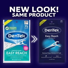 DenTek Complete Clean Floss Picks | Removes Food & Plaque | 75 Count