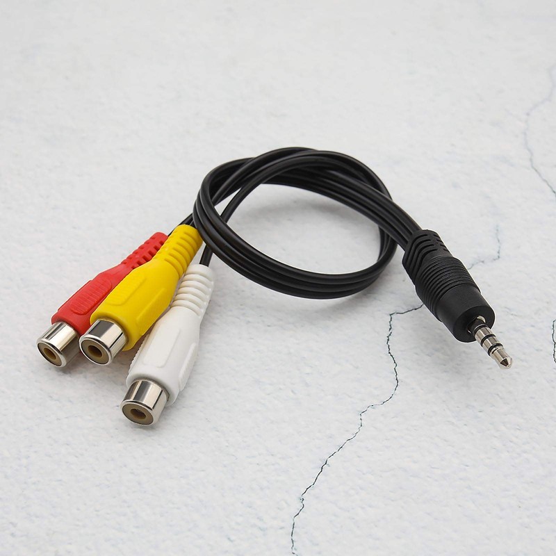 EMSea 2Pcs 3.5mm Male to 3 RCA Female Adapter Cables