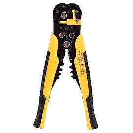 HuLuHouse Pinza Pelacables AutomáTica, 8 Pulgadas 1547 USO Rudo Herramienta de Pelado de Cables para Pelar Cables, Cortar, Crimpar (Amarillo)