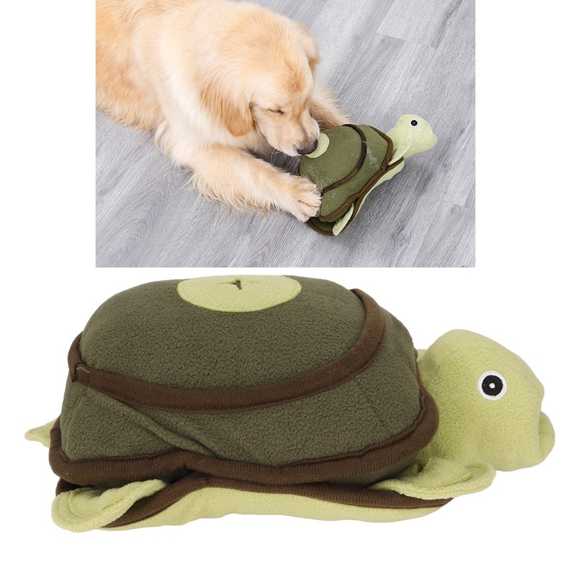 Dog Sniffing Training Toy Squeaky Plush Turtle Shape Interactive Bite