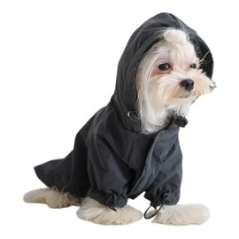 Dog Raincoat Pet Dogs Waterproof Raincoat Fashion Reflective Clothes for Large Small Dogs Puppy Jacket (Black, XL)