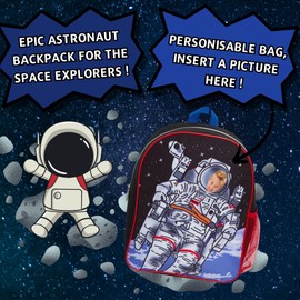 Space Backpack With Personalise Photo Insert Kids Girls Boys Astronaut Spaceman Bag For School Rucksack
