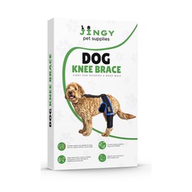 Jingy Pet Supplies Dog Knee Brace Premium & Adjustable for Torn ACL, Arthiritis, Post Surgery Care, Joint Issues, Reduce Pain, Provides Mobility & Supports Dogs Active Lifestyles (Large)