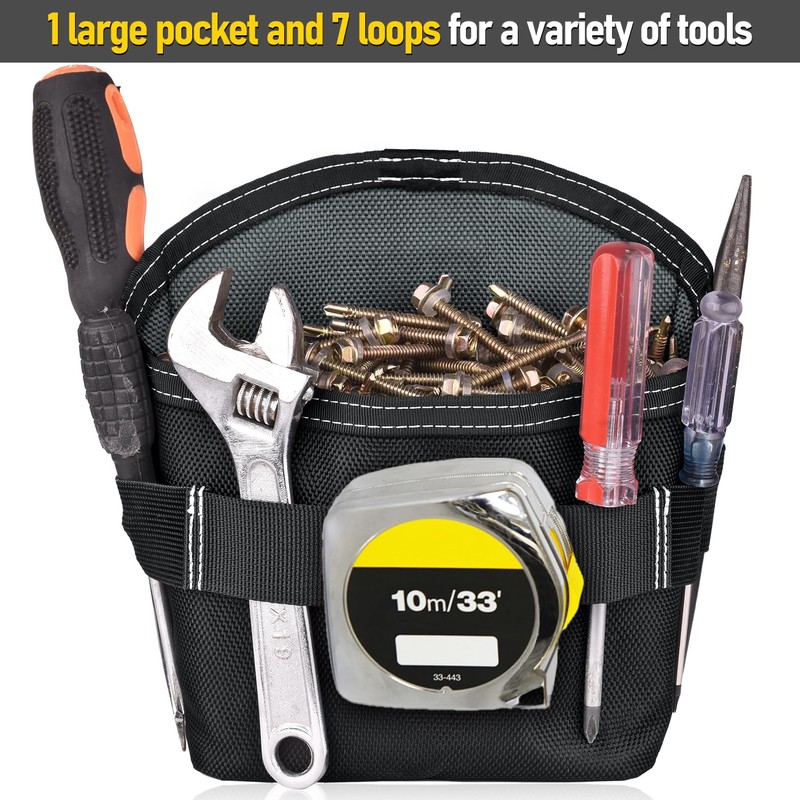 SOGCASE Tool Pouch Nails Screws Bag with Belt Clip (XL,