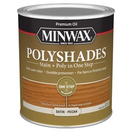 Minwax PolyShades Wood Stain + Polyurethane Finish – Quart, Pecan, Satin, Brown