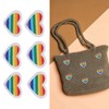 6Pcs Rainbow Heart Patches, Sew On/Iron on Embroidered Applique Sewing