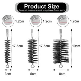 3 Pieces Stove Pipe Brush, Chimney Brush, Durable Heating Boiler Brush, Chimney Brush Made of Robust for Cleaning Chimneys, Boiler, Oven Brush, Pipeline (Diameter 30/50/80 mm)