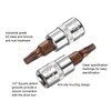 HARFINGTON 5pcs T25 Torx Bit Socket 1/4" Square Drive Star