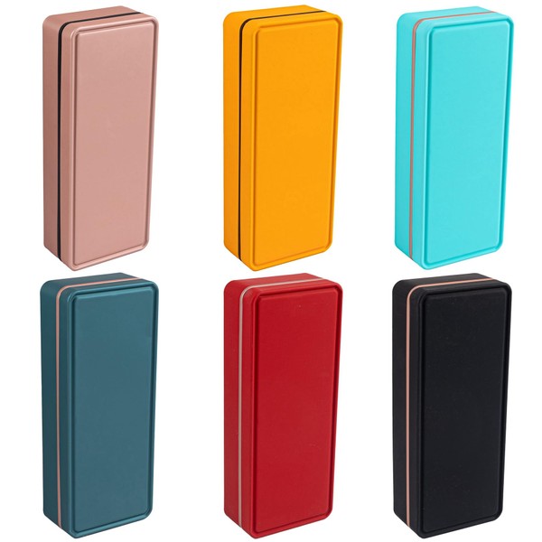 Framendino, 6 Pack Rectangle Tins Small Tea Storage Container Tinplate