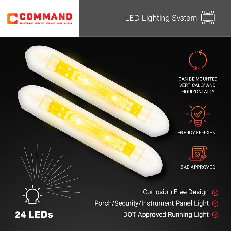 Command Electronics 12V LED Exterior Extruded Porch Light – Surface