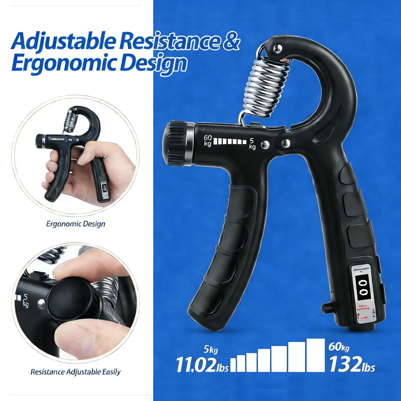 Hand Grip Strengthener, Finger Exerciser, Forearm Strengthener Kit - 7
