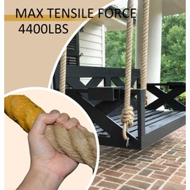 Natural Jute Hemp Rope (2 Inch x 50 Feet) Thick Twisted Manila Rope for Docks, Railings, Climbing, Tug of War, Decorating