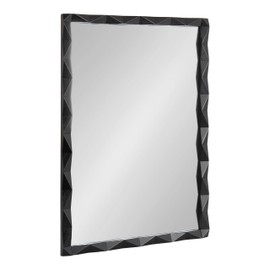 Kate and Laurel Endicott Modern Geometric Rectangle Wall Mirror, 24 x 36, Black, Rectangular Dimensional Pieced Wood Mirror for Use as Bathroom Mirror for Over Sink or Cute Nursery Mirror