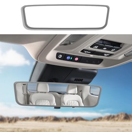 HEVLE Car Rear View Mirror Protector Frame, Rearview Mirror Edge Cover, Silicone Auto Rearview Mirror Protection Cover, Car Mirror Decor Accessories Compatible with Model 3/ Y (Gray)