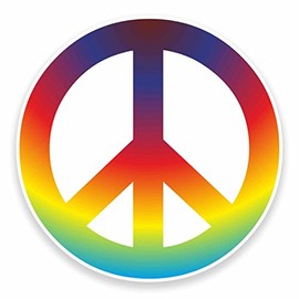 2 x 10cm Peace Vinyl Sticker Symbol Hippy Camper Van Badge Surf Girls #9605 (10cm Wide x 10cm High)