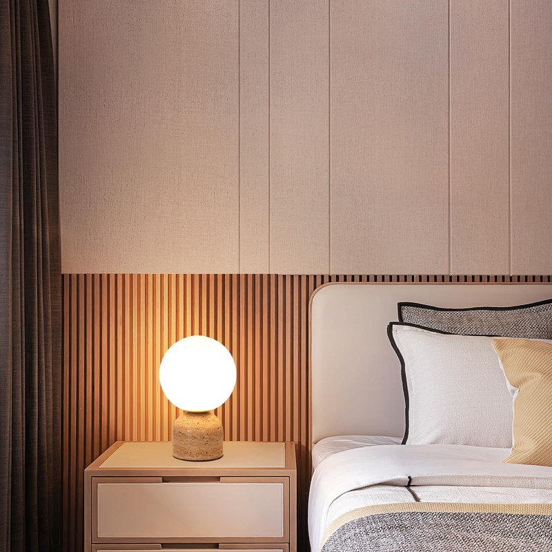 Skyblaze Modern Marble Table Lamp with Frosted Glass Shade Cute