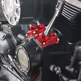 POWER JAMES Aluminum Red Front and Rear Engine Lifter Cover Fits for 2017-2024 Softail, Touring and Trike with M8 Engine (Red)