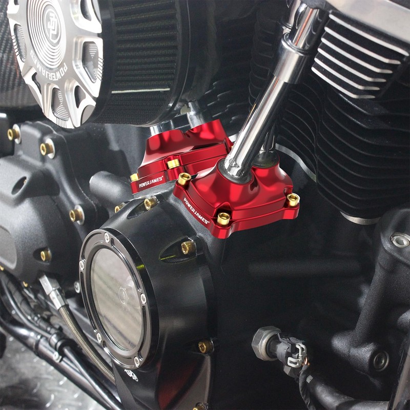 POWER JAMES Aluminum Red Front and Rear Engine Lifter Cover