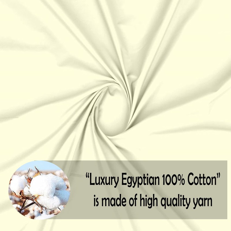 Double Flat Sheet Cream 100% Egyptian Cotton 300 Thread Count