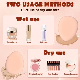 6 Pack Makeup Powder Puff, Mini Sponges Powder Puff, Finger Puff Soft Powder Puff for Mineral Powder Cosmetics Loose Powder Wet Dry Foundation Costume Festival Beauty Tool