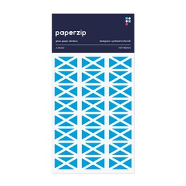 PAPERZIP - Scotland Flags (Saint Andrew's Cross, Saltire) – 48 Stickers for Business, Schools